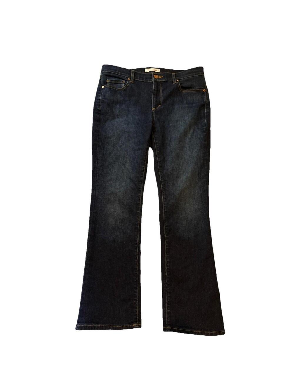 LOFT Flare Crop Jeans Women’s Size 28/6 Crop Flare Dark Blue Denim. EUC
